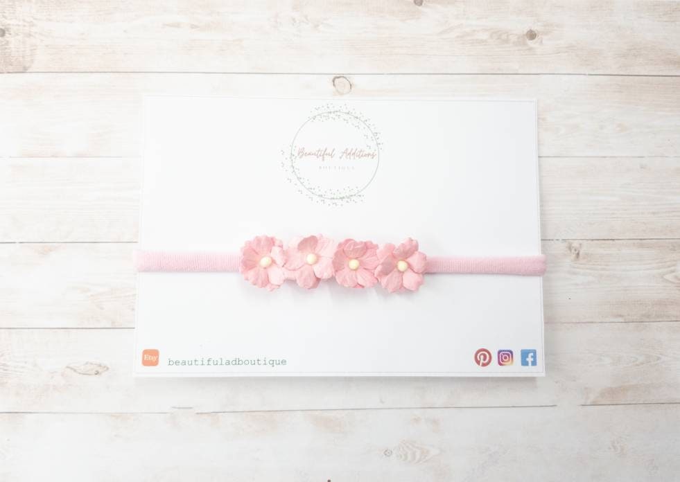Cherry Blossom Baby Headband.