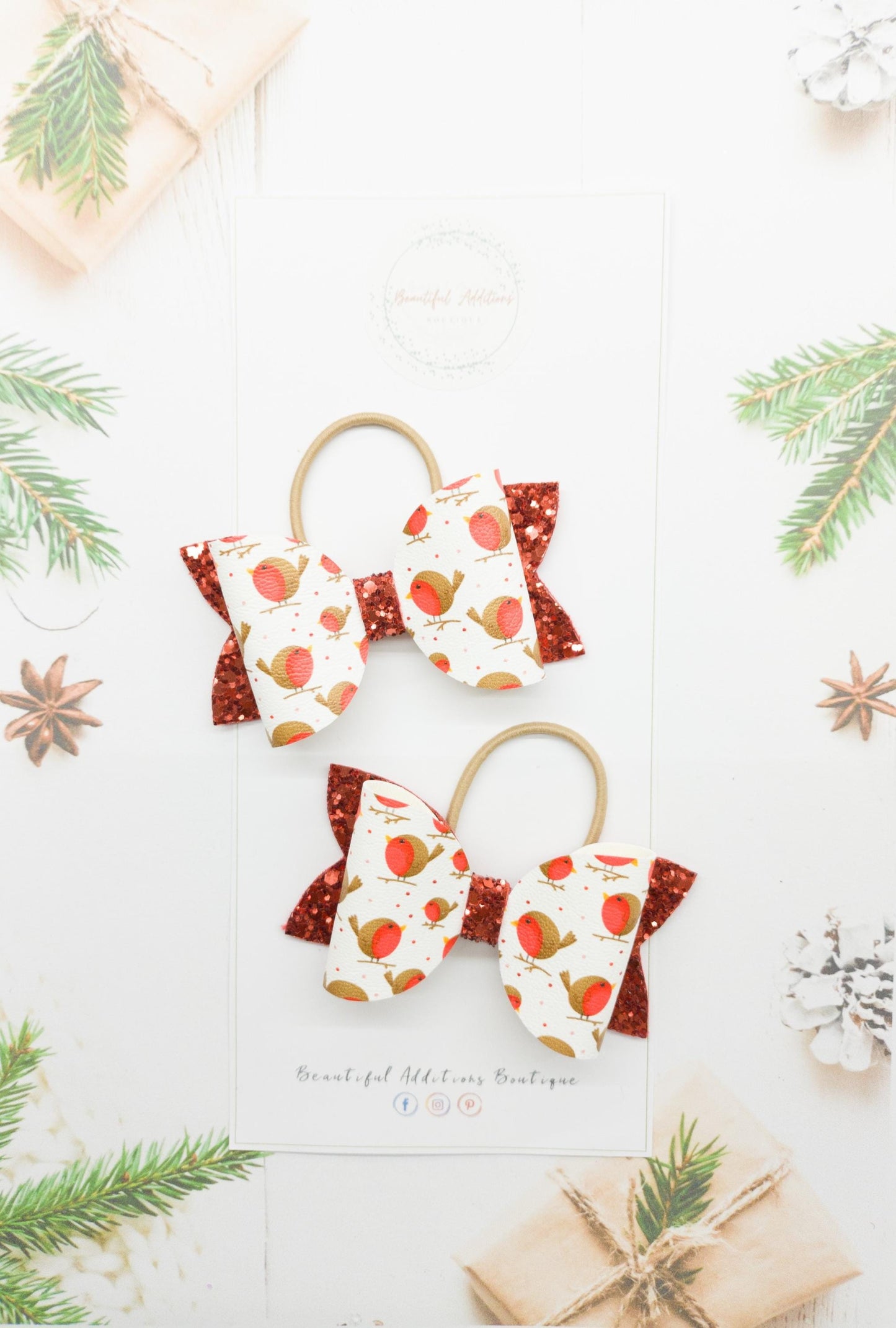 Christma Pigtail Bows.