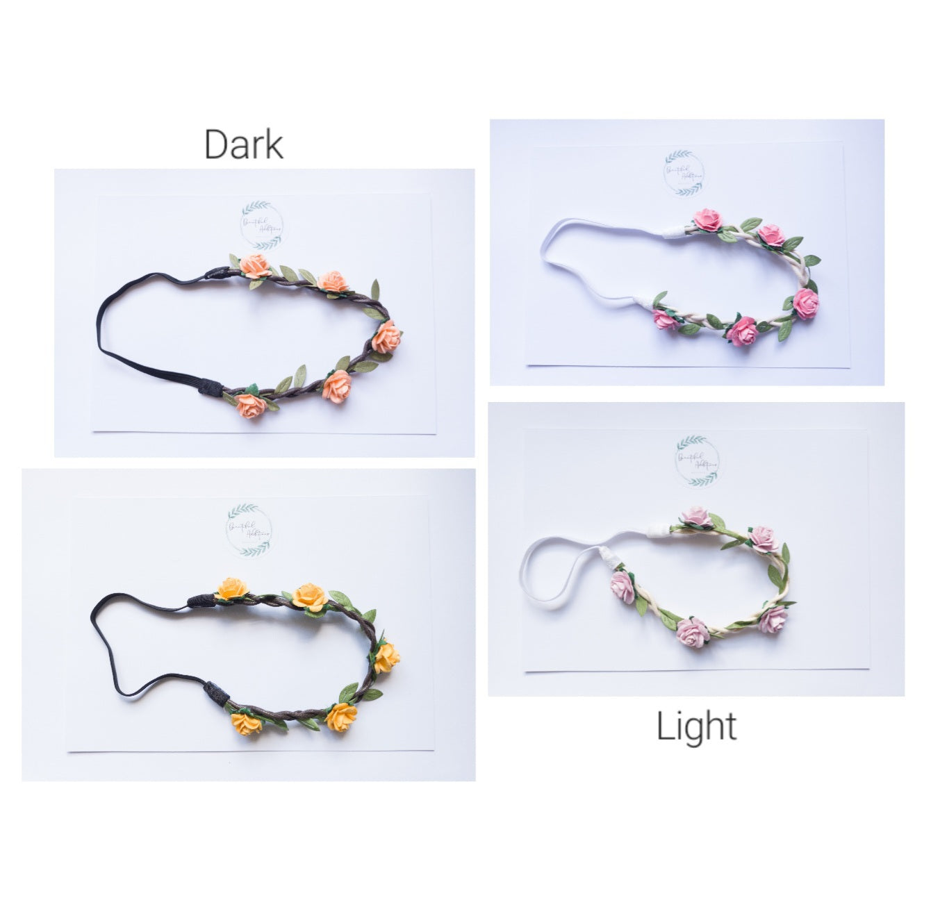 Flower Headbands - Dark