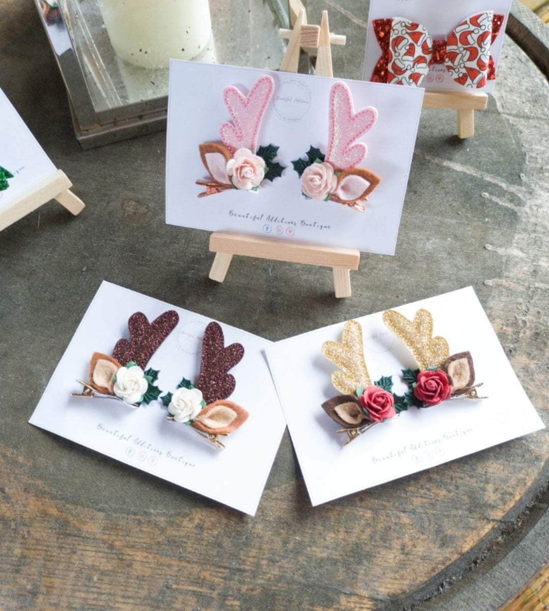 Reindeer Antlers. Christmas. Clips. Festive.