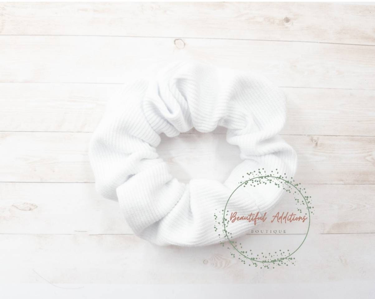 Soft jersey scrunchies.