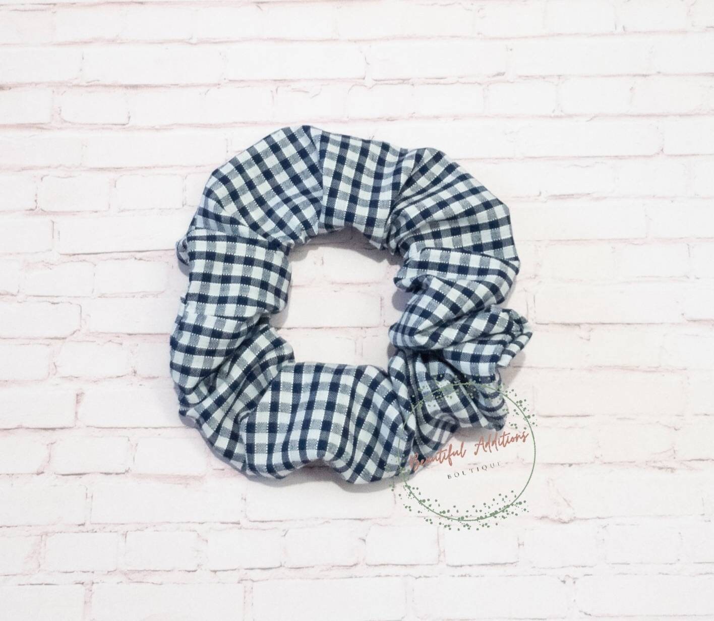 School Gingham Hair Scrunchies.