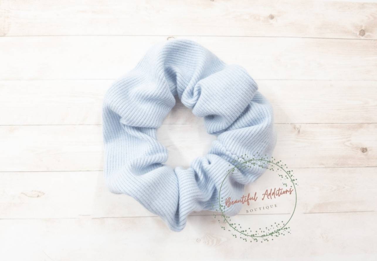 Soft jersey scrunchies.
