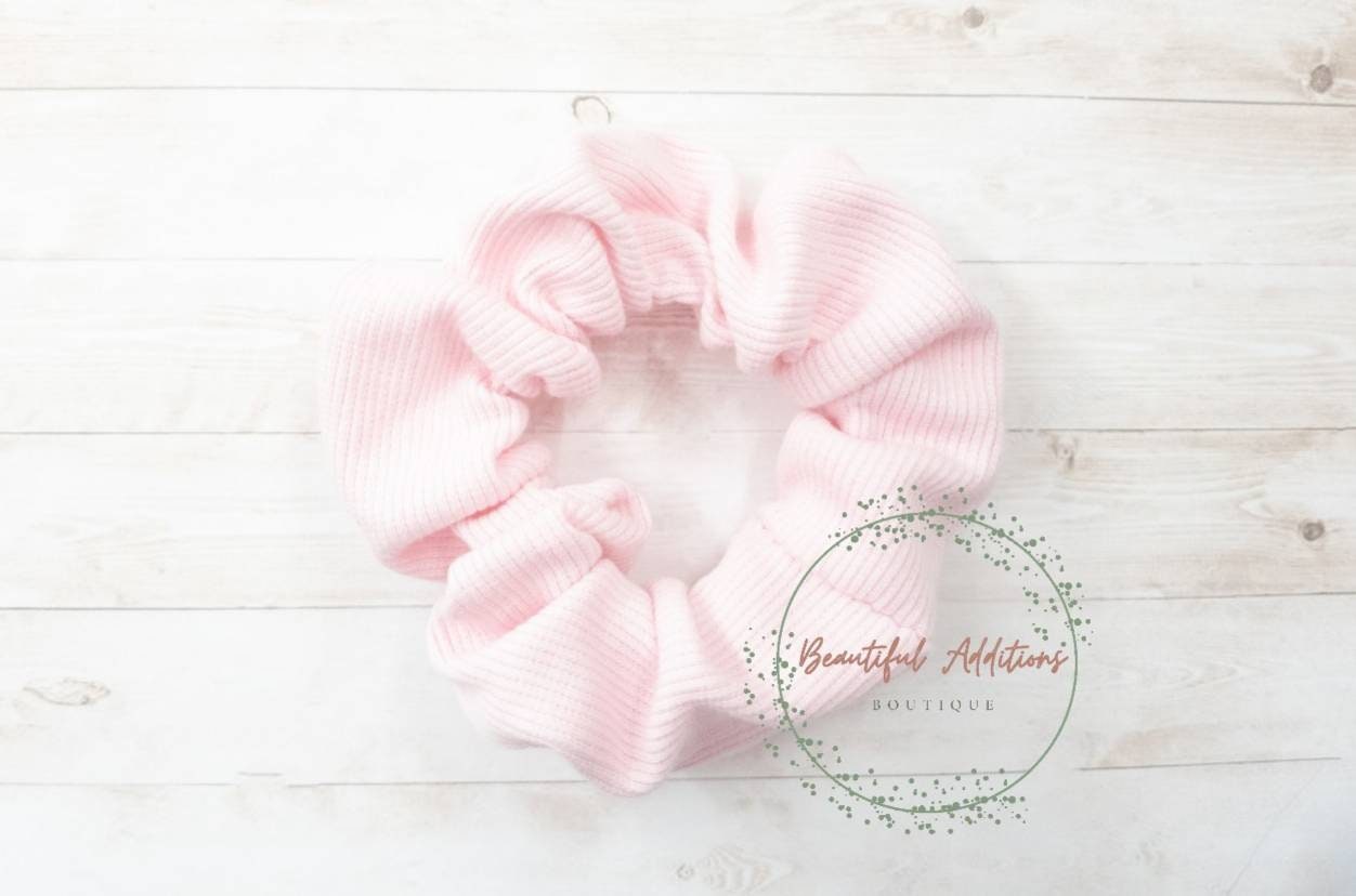 Soft jersey scrunchies.
