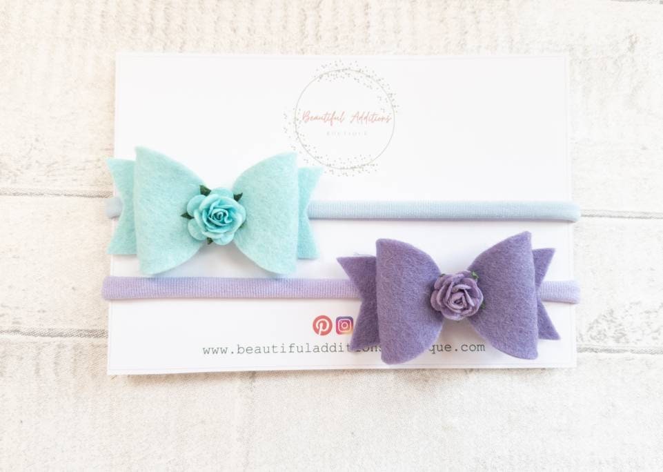 Soft felt bow baby headbands.