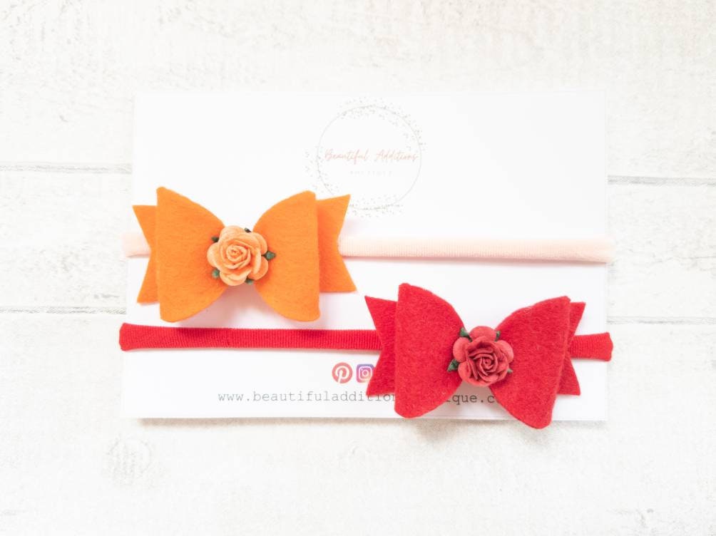 Soft felt bow baby headbands.