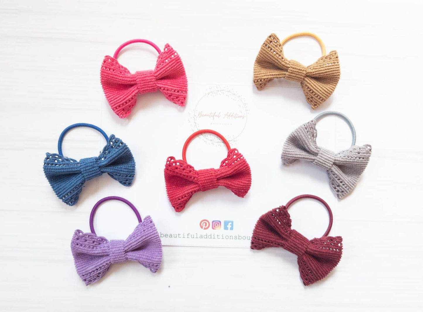 Lace Corduroy Toddler Bobbles. Bows. Hair ties. Tiny hair bands. Baby Bobbles. NEW COLOURS ADDED