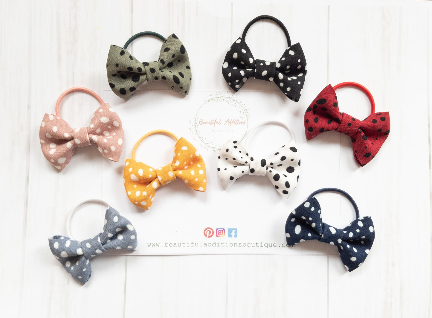 Polka Dot Bows. Toddler. Child. Baby. Hair Bobbles