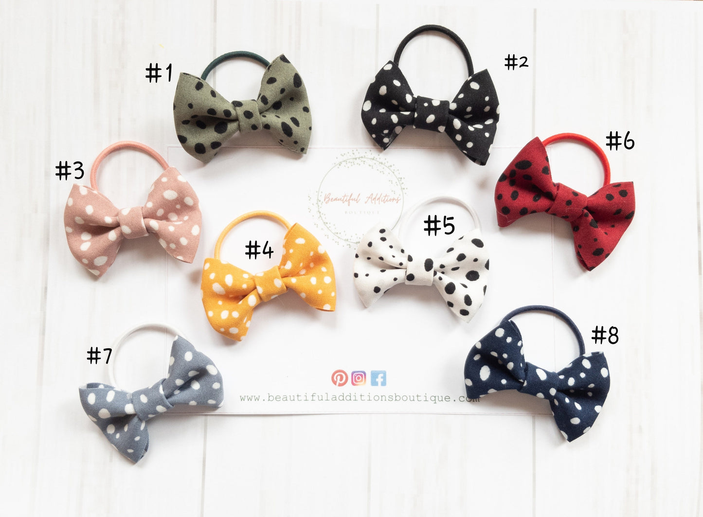 Polka Dot Bows. Toddler. Child. Baby. Hair Bobbles