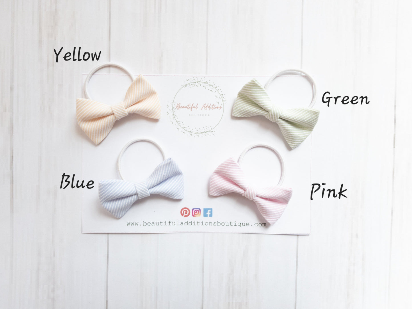 Pastel Stripe Cotton Toddler Bow.