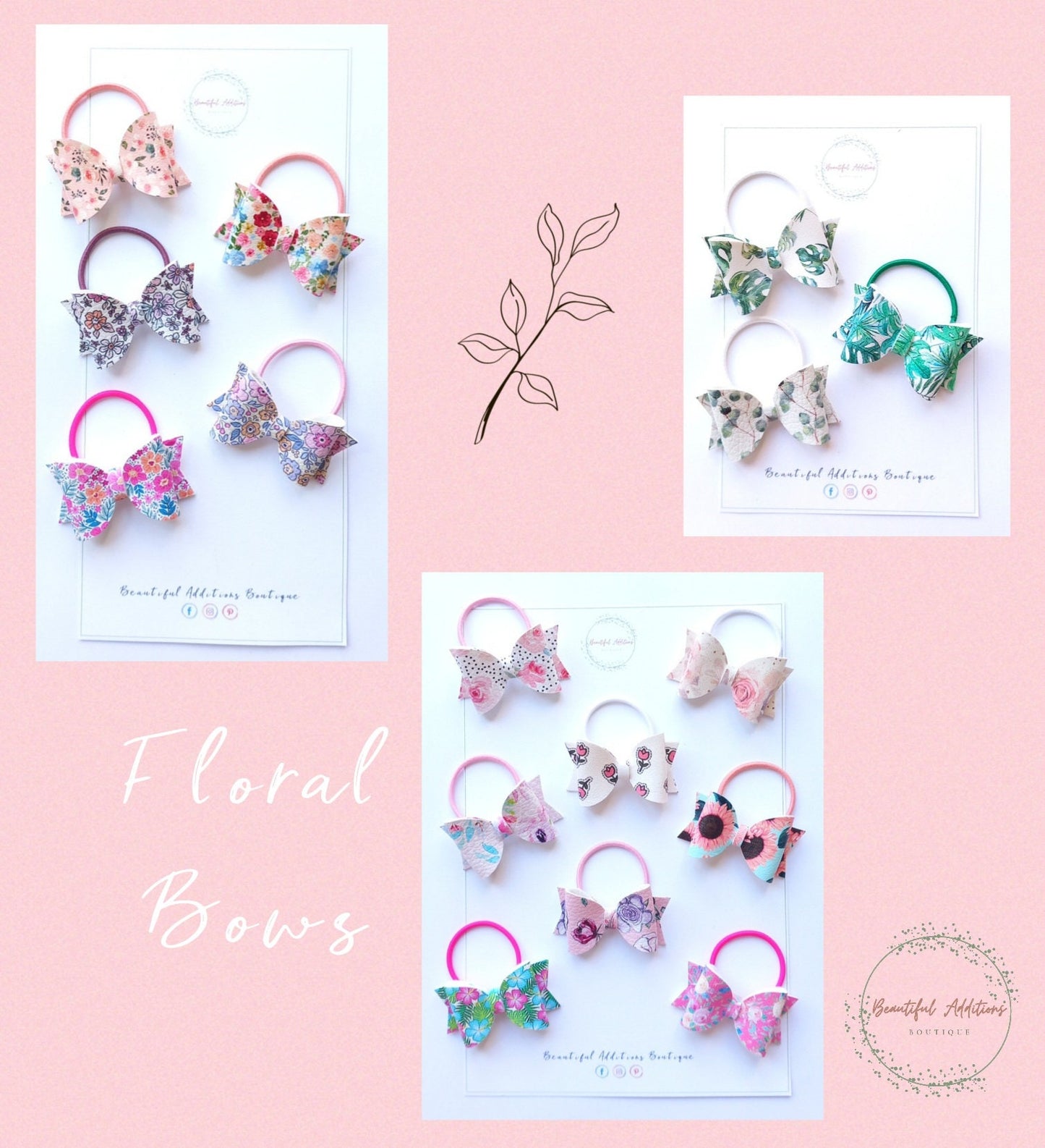 Floral Toddler Hair Bows.