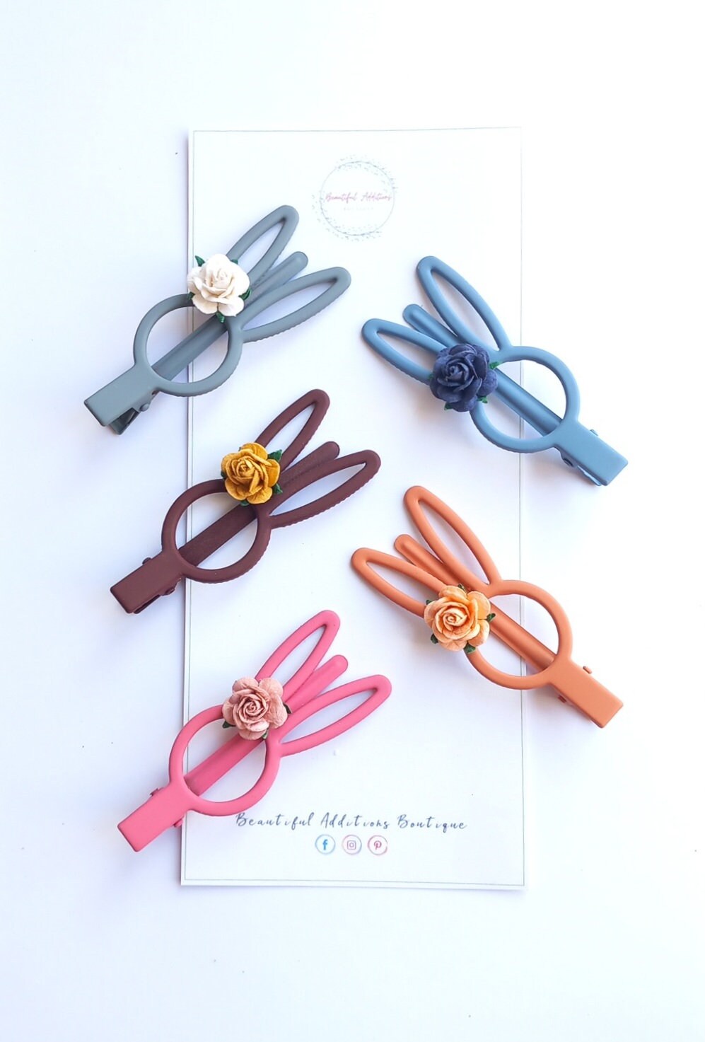 Bunny Clips. Mulberry Roses.