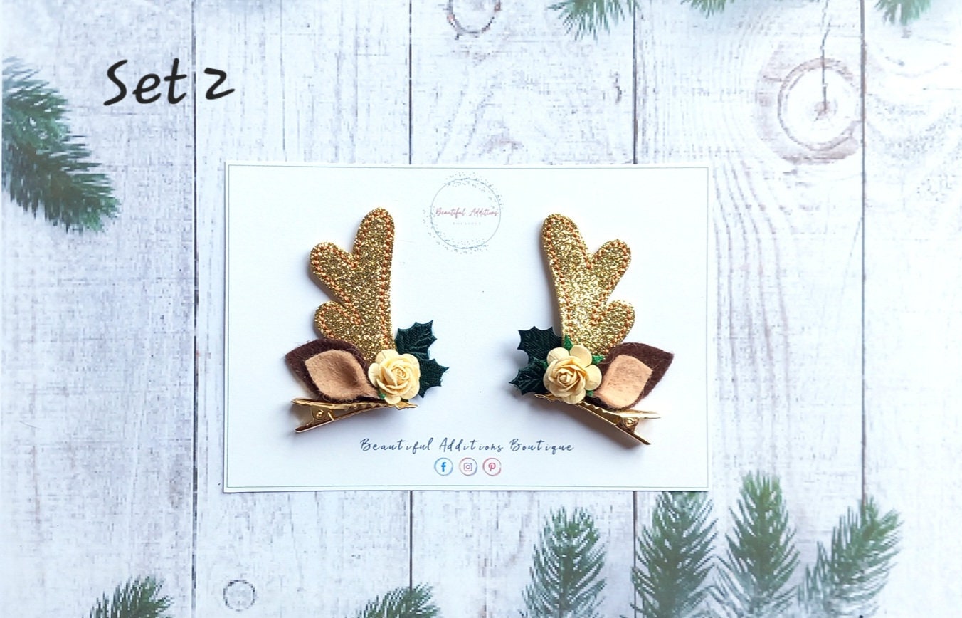 Reindeer Antlers. Christmas. Clips. Festive.