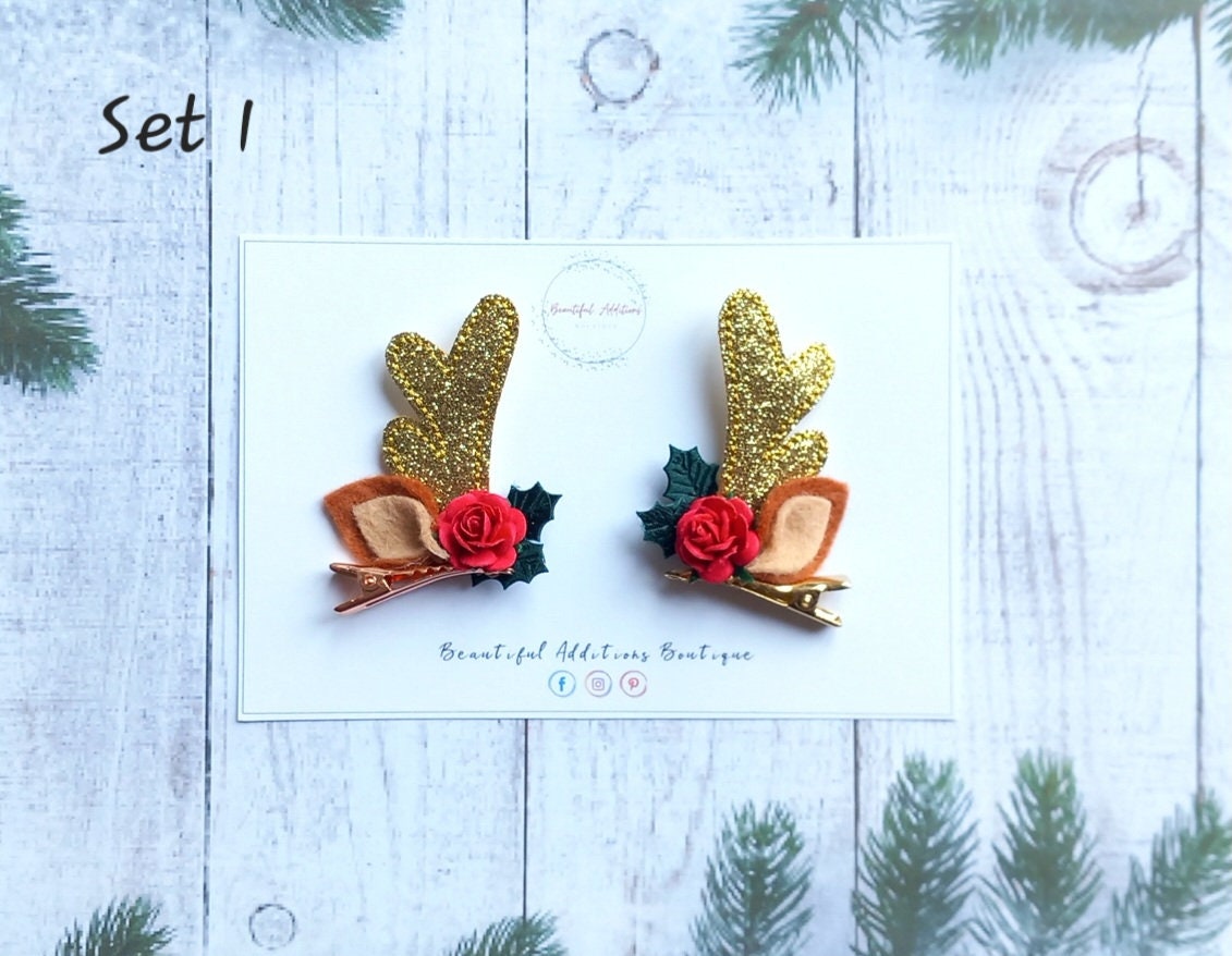 Reindeer Antlers. Christmas. Clips. Festive.