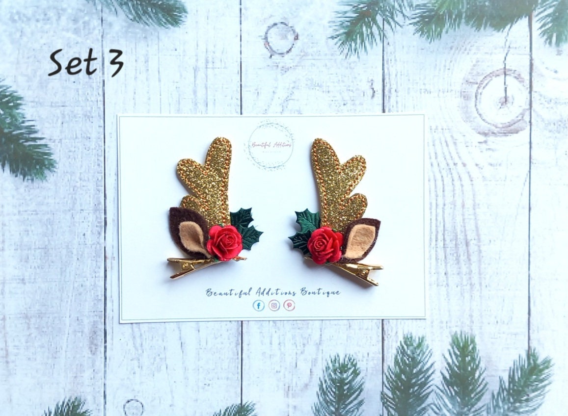 Reindeer Antlers. Christmas. Clips. Festive.