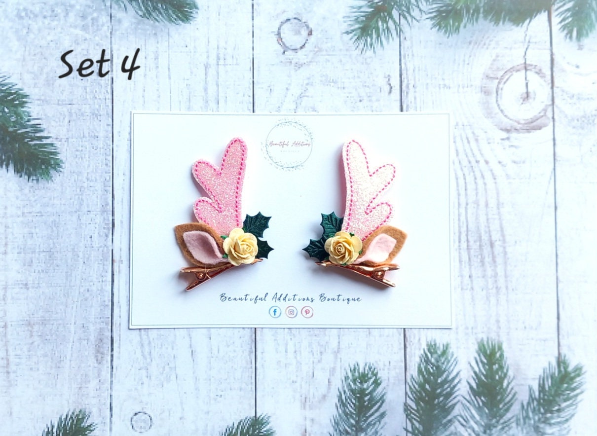 Reindeer Antlers. Christmas. Clips. Festive.