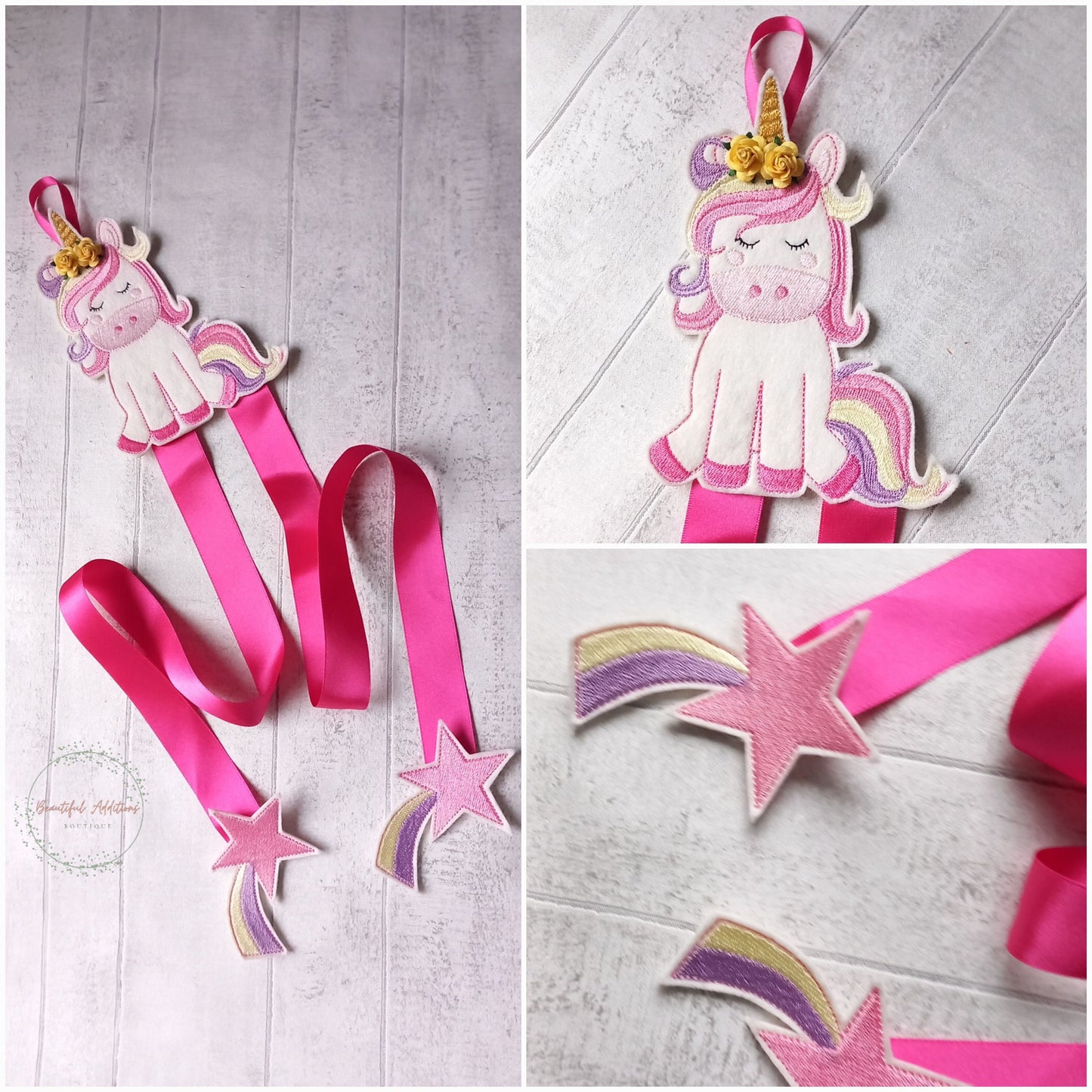 Feltie Unicorn Bow Holder.