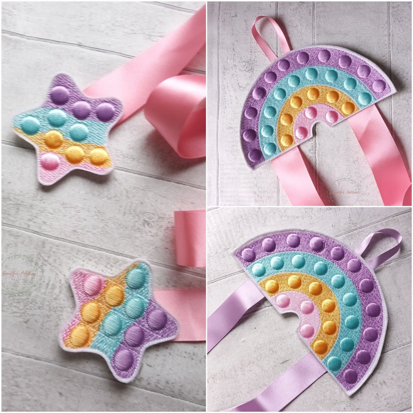 Feltie Popper Rainbow Bow Holder.