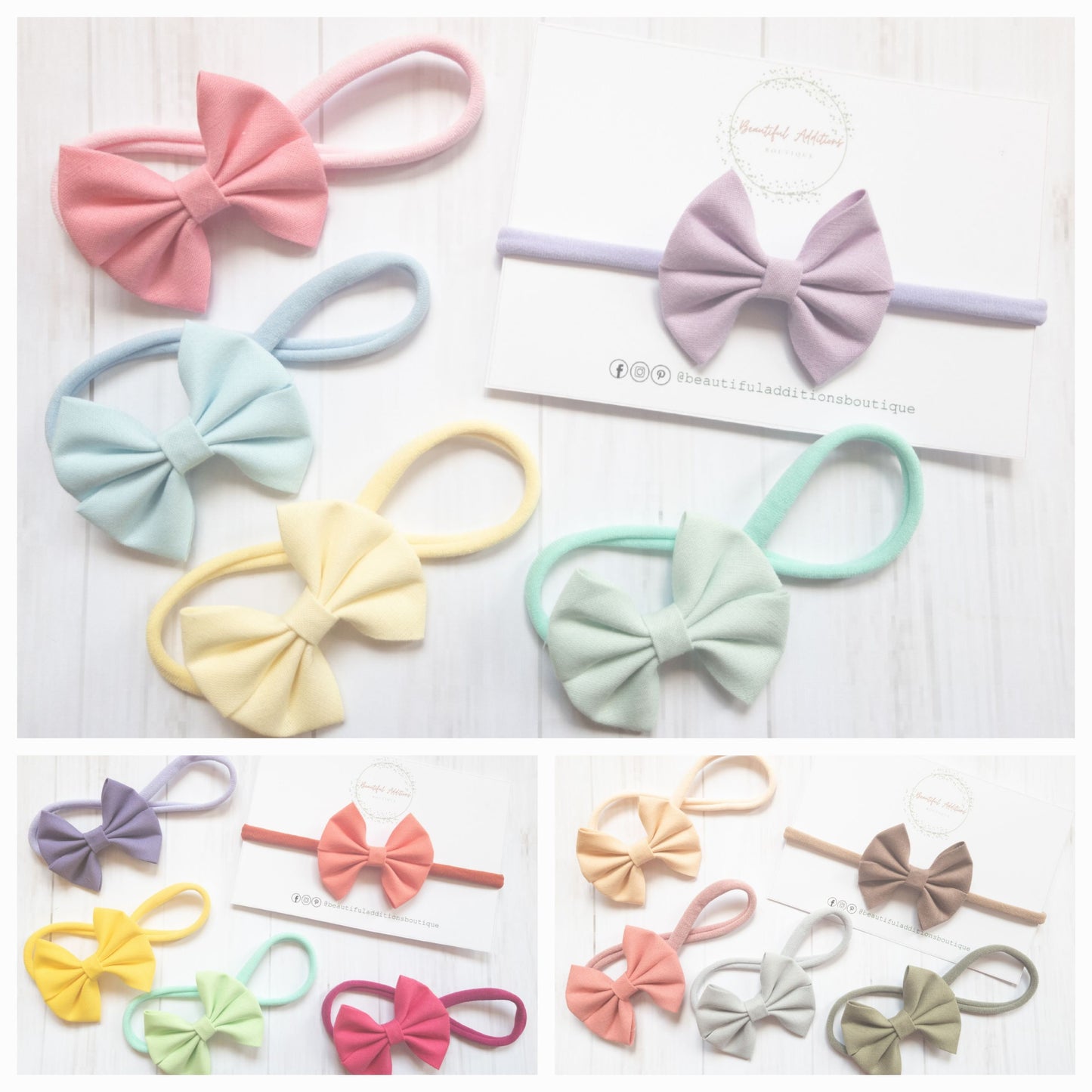 Soft Cotton Bow Baby Headbands.