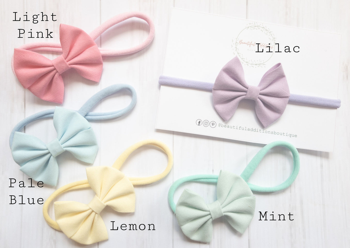 Soft Cotton Bow Baby Headbands.