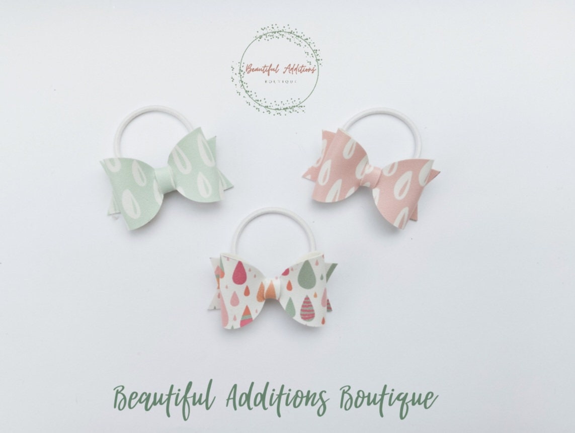 Hair Bows. Raindrops.