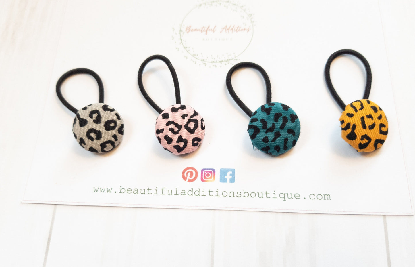Button Bobbles. Animal Print. Toddler Baby Hair Ties.