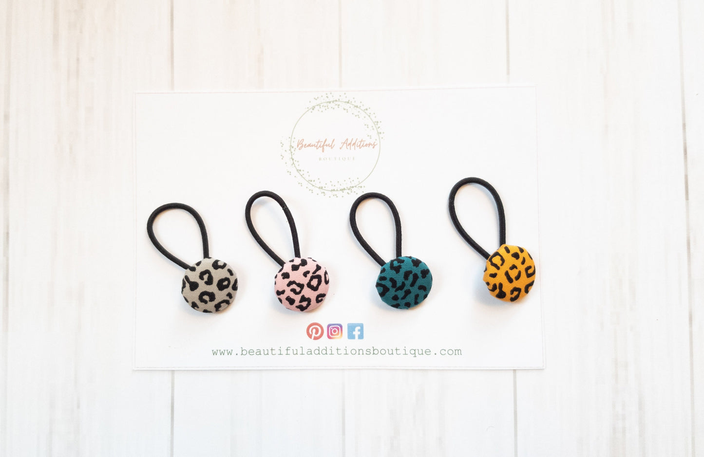 Button Bobbles. Animal Print. Toddler Baby Hair Ties.