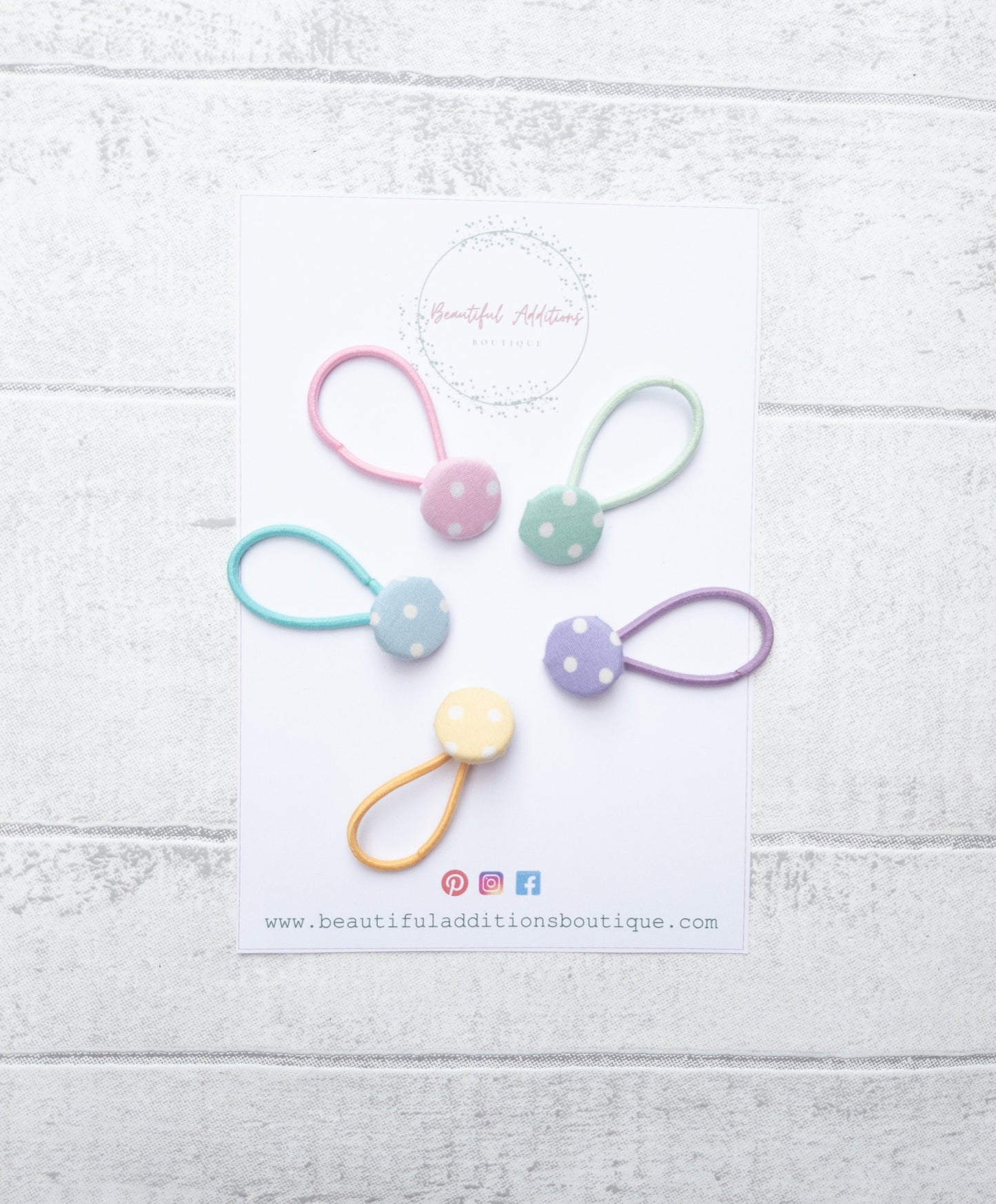 Button Bobbles. Polka Dot. Toddler Baby Hair Ties.