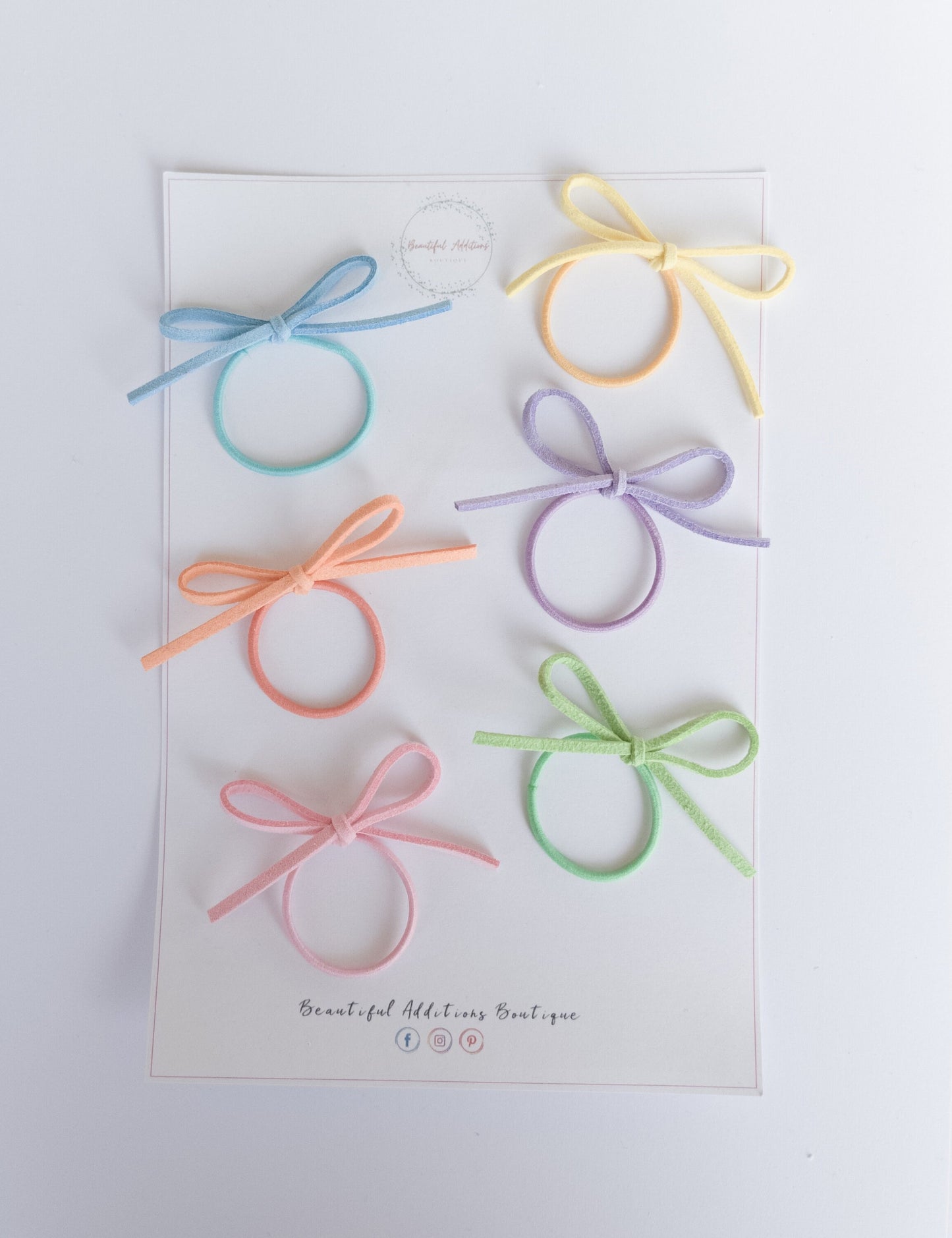 Cord Tie Bow Hair Bobbles