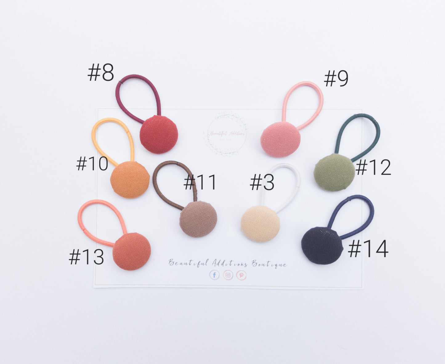 Button Bobbles. Pastels. Toddler Baby Hair Ties.