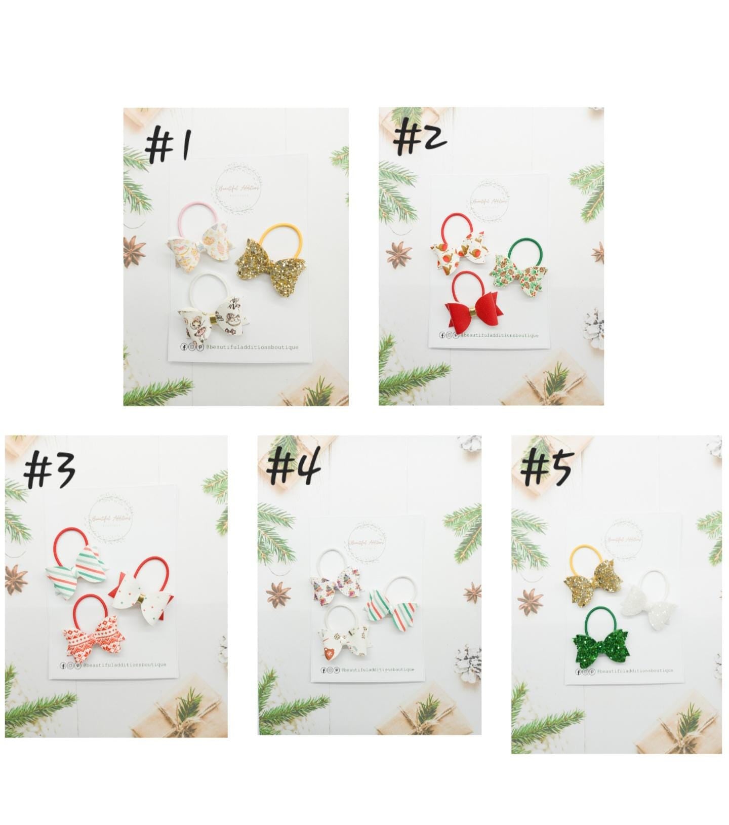 Christmas bows. Toddler and Baby Bow Sizes.