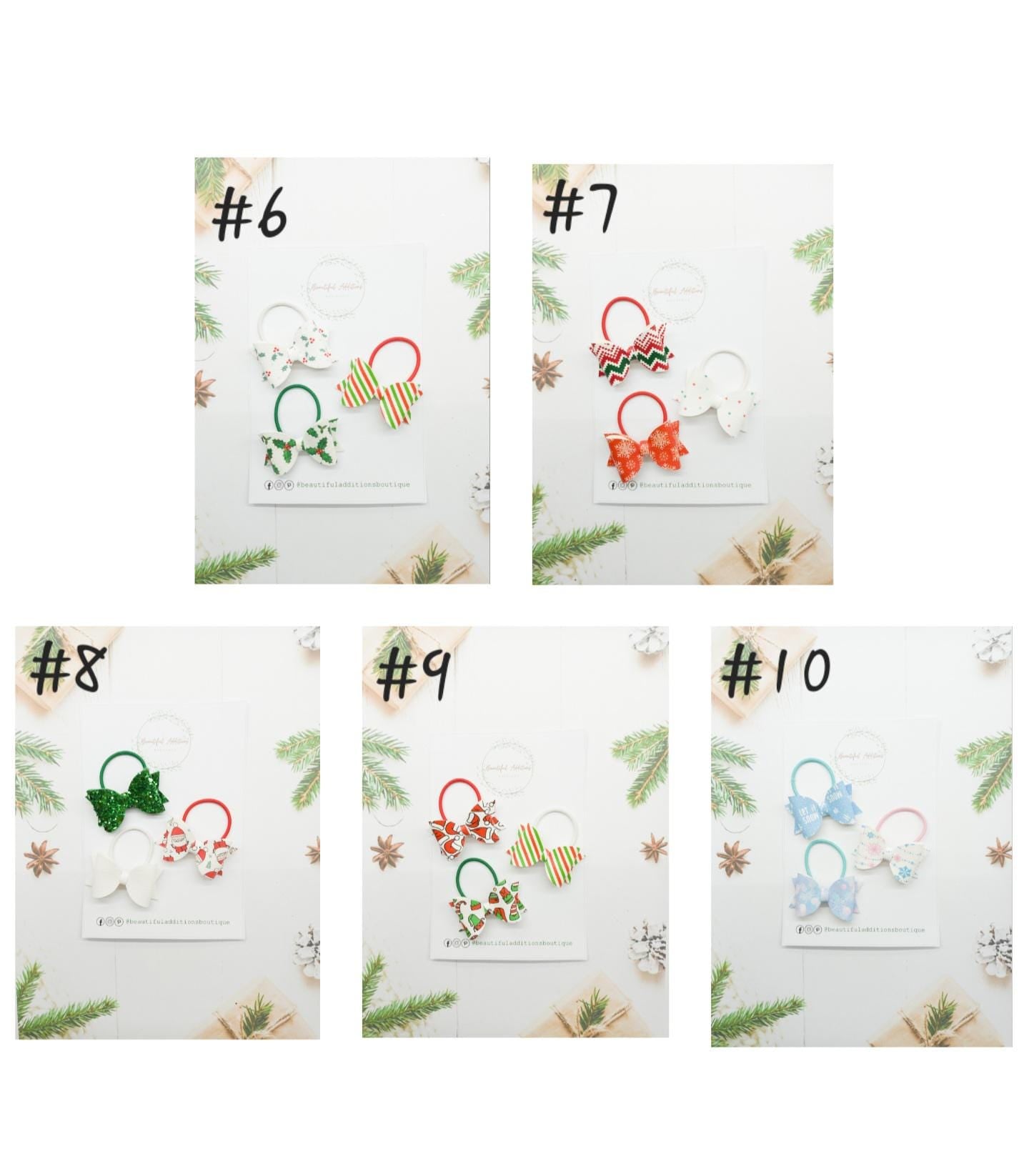 Christmas bows. Toddler and Baby Bow Sizes.