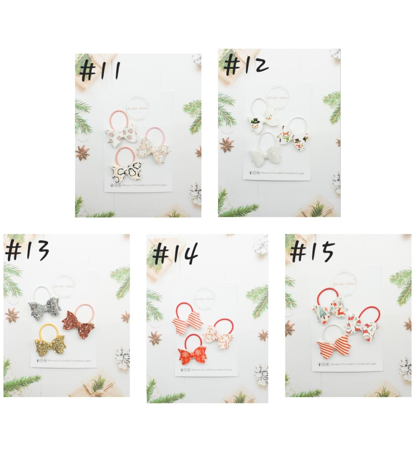 Christmas bows. Toddler and Baby Bow Sizes.